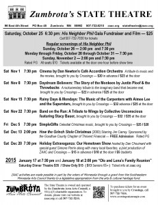 State Theatre Events  10.13.2014