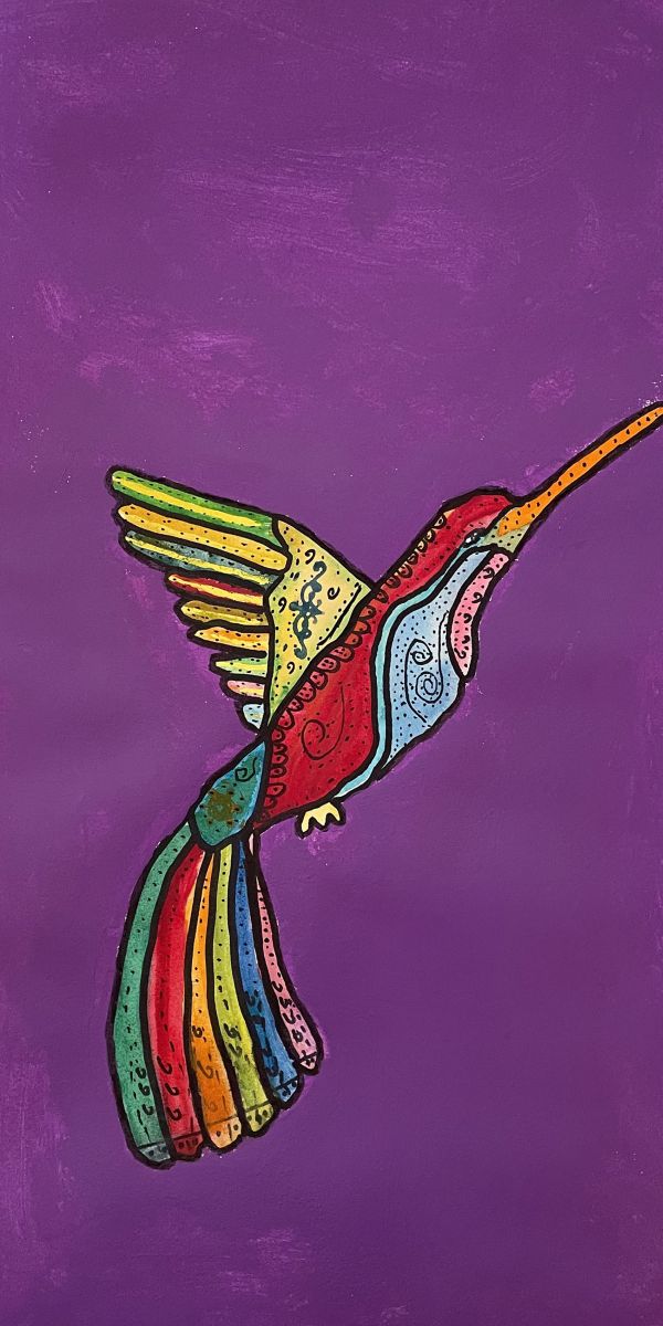 "Dancing Hummingbird" by Layton Smith (Watercolor and acrylic mix)