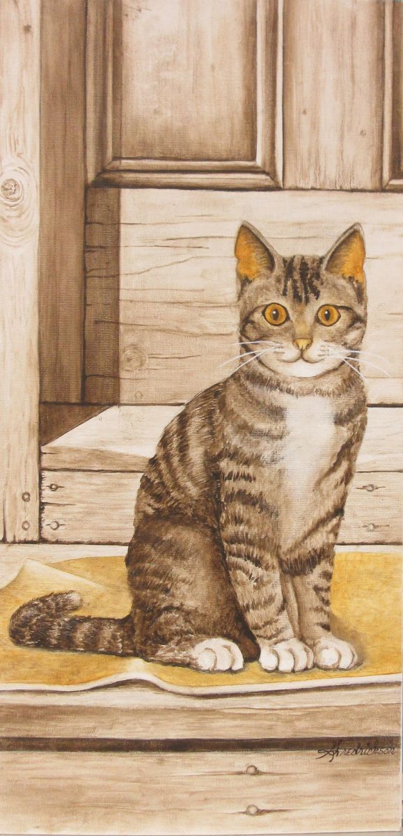 "A Cat Named KoMet" by Marilyn Fredrickson (Oil Painting)